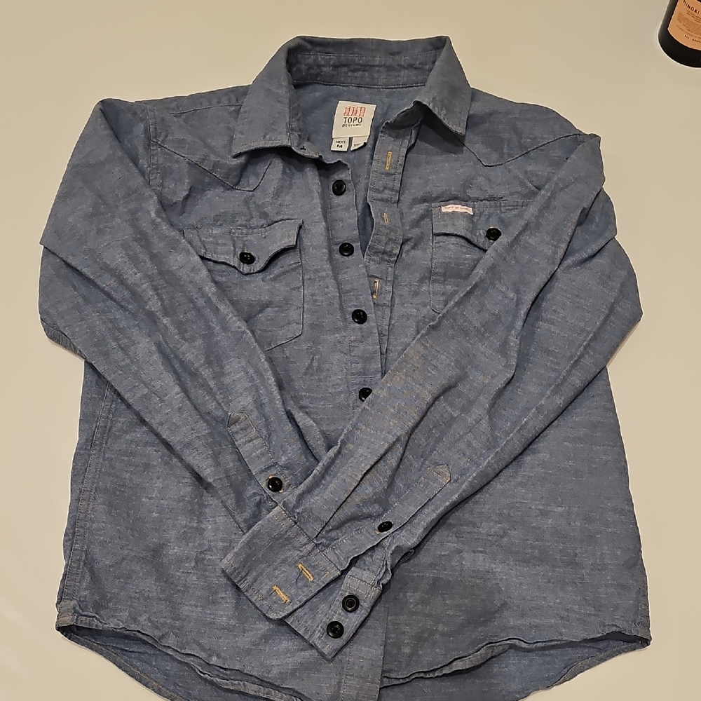 Topo Designs Casual Blue Button-Down Shirt